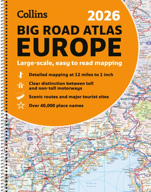 Collins Big Road Atlas Europe 2026 (A3 Spiral) : Clear, Easy-to-Read Mapping-9780008716462